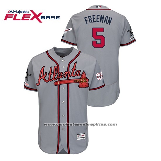 Camiseta Beisbol Hombre Atlanta Braves Freddie Freeman 2019 All Star Flex Base Gris